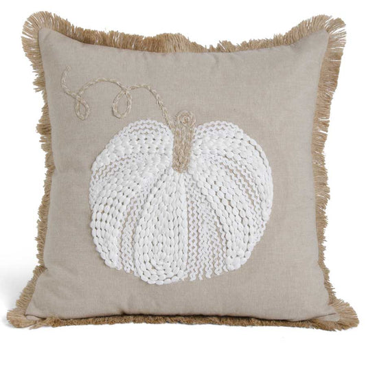 White Pumpkin Cotton Pillow