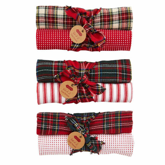 Tartan & Waffle Dish Towel Set