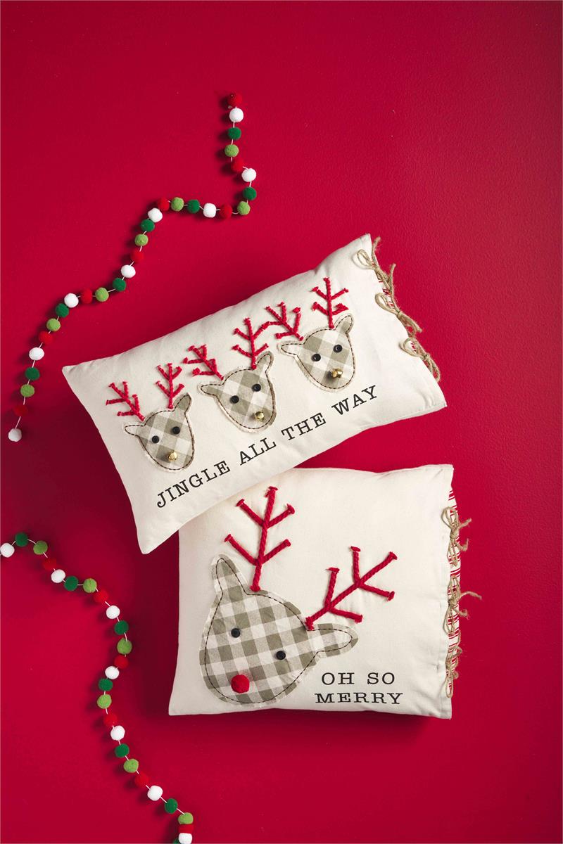 REINDEER APPLIQUE PILLOWS