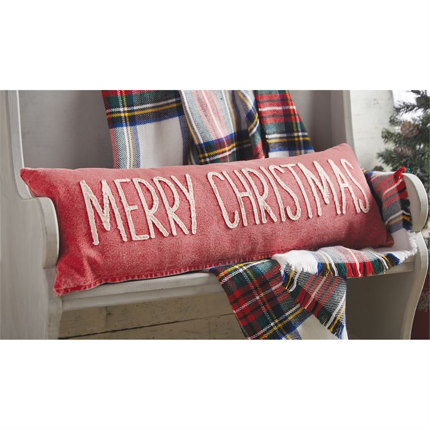 Merry Christmas Washed Canvas Pillow