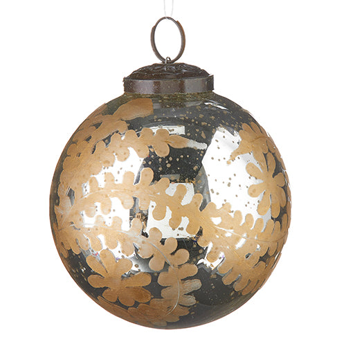 Etched Mercury Glass Ball Ornament