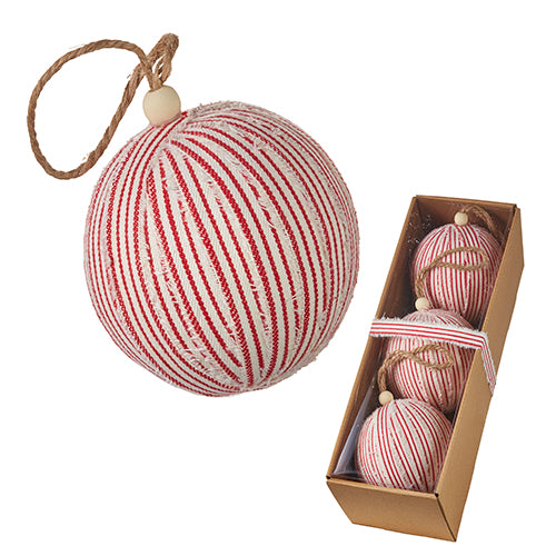 Ticking Stripe Ball Ornaments