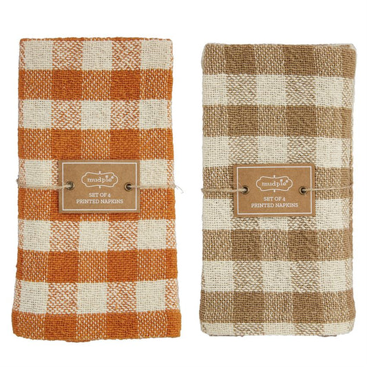 Fall Check Cloth Napkin Set