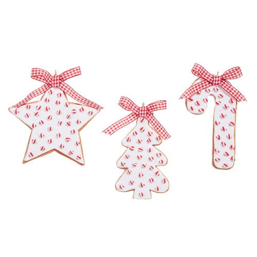 Peppermint Sprinkles Cookie Ornaments in