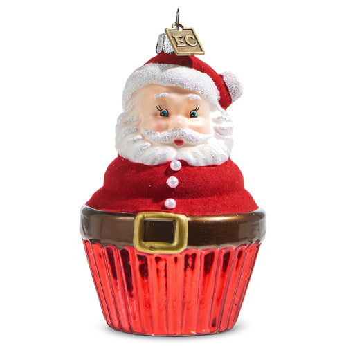 Cupcake Santa Ornament