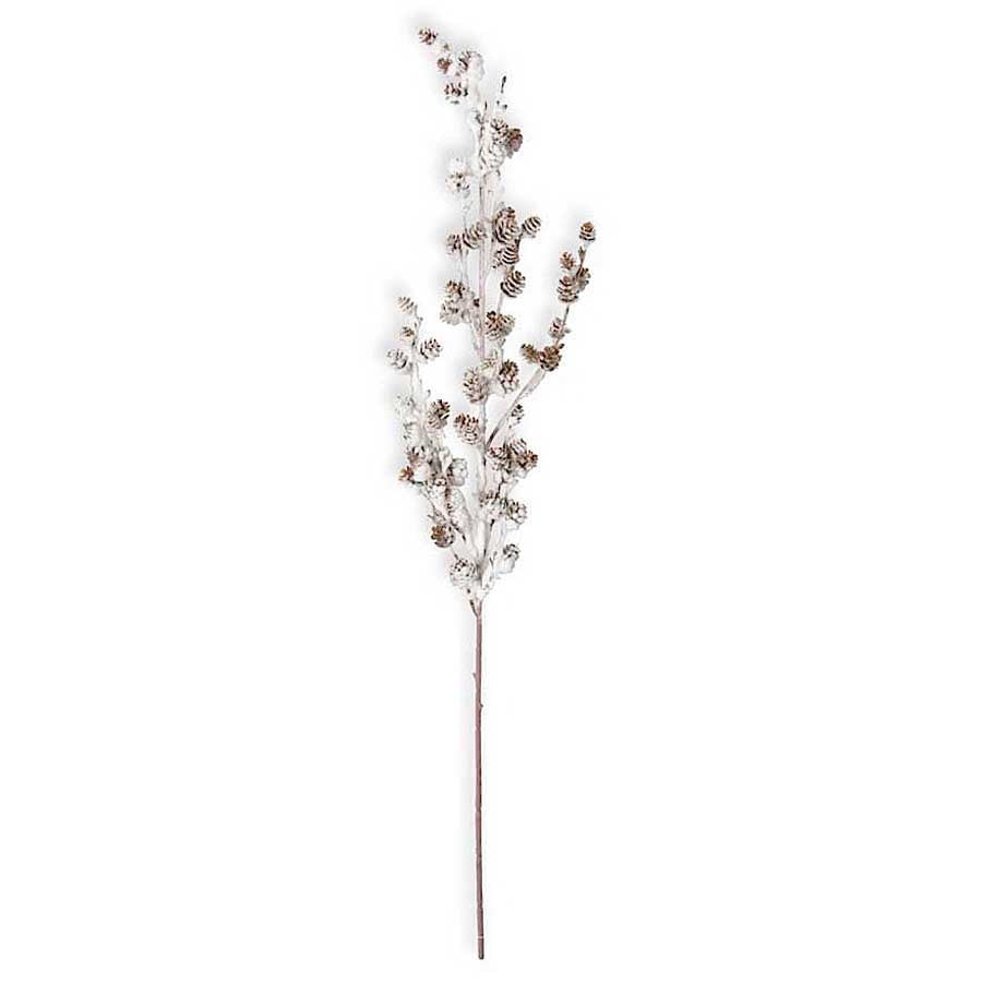 Flocked Twig and Mini Pinecone Stem