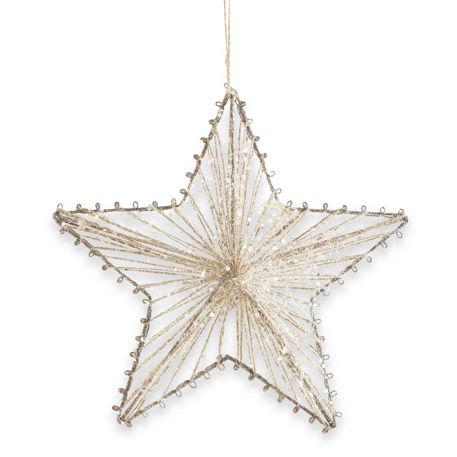 Glittered Jute Star Ornament