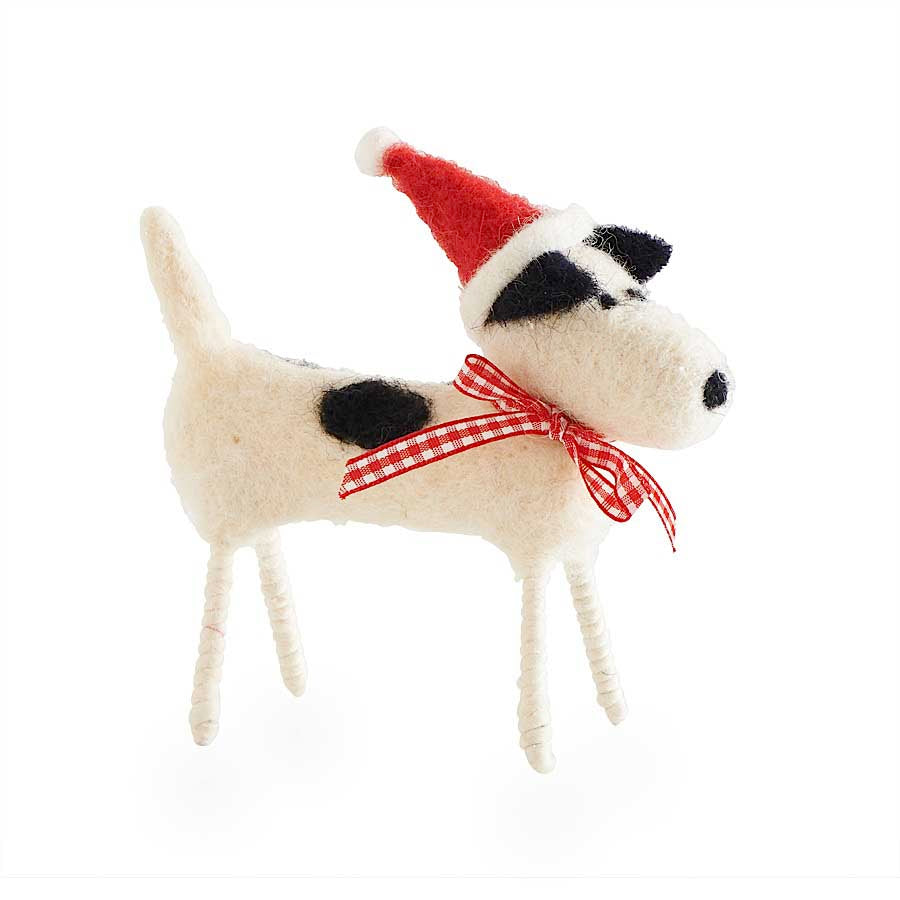 Dog in Santa Hat Ornament