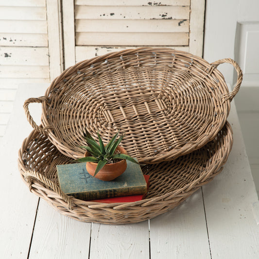 Oval Wicker Tray