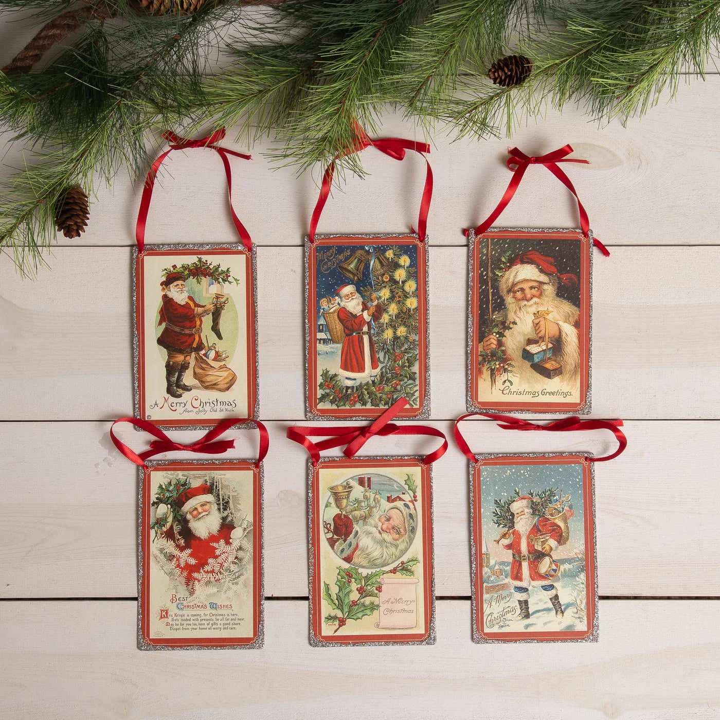 Vintage Santa Postcard Ornaments