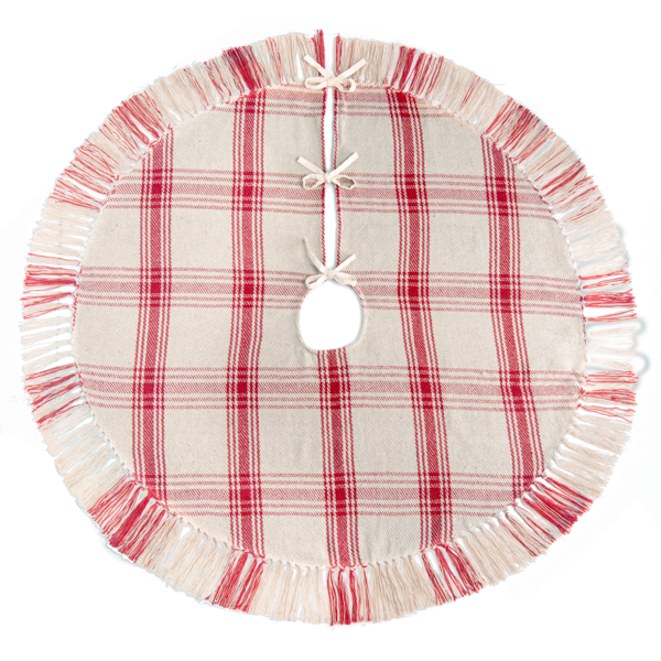 Red & Natural Plaid Tree Skirt