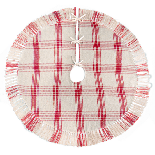 Red & Natural Plaid Tree Skirt