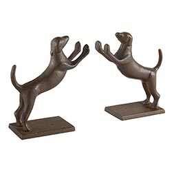 Cast Iron Dog Bookends DNR