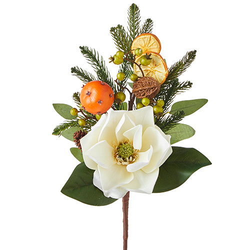 Mixed Greenery, Citrus & Magnolia Pick