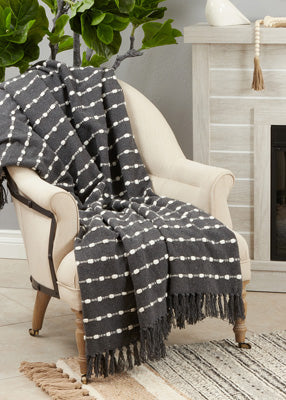 Black Striped Throw Blanket