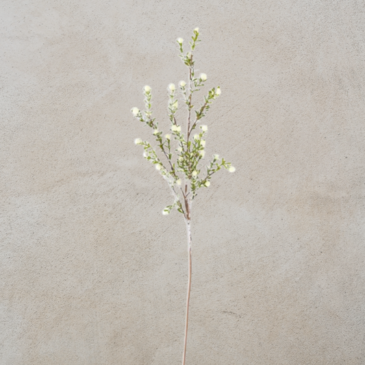 Glittered Snowy White Leaf Stem