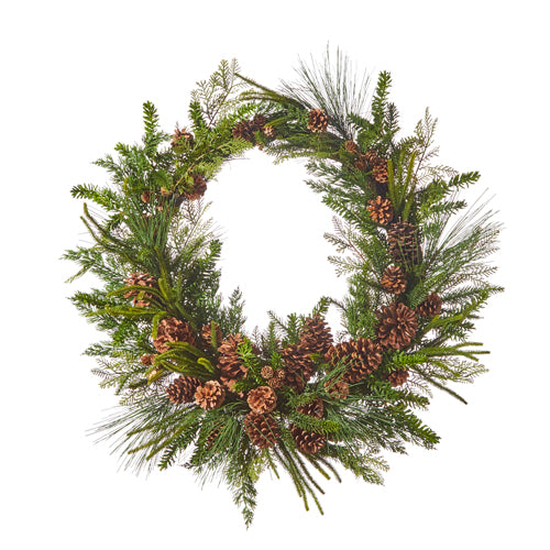 Pinecone & Mixed Greenery Wreath