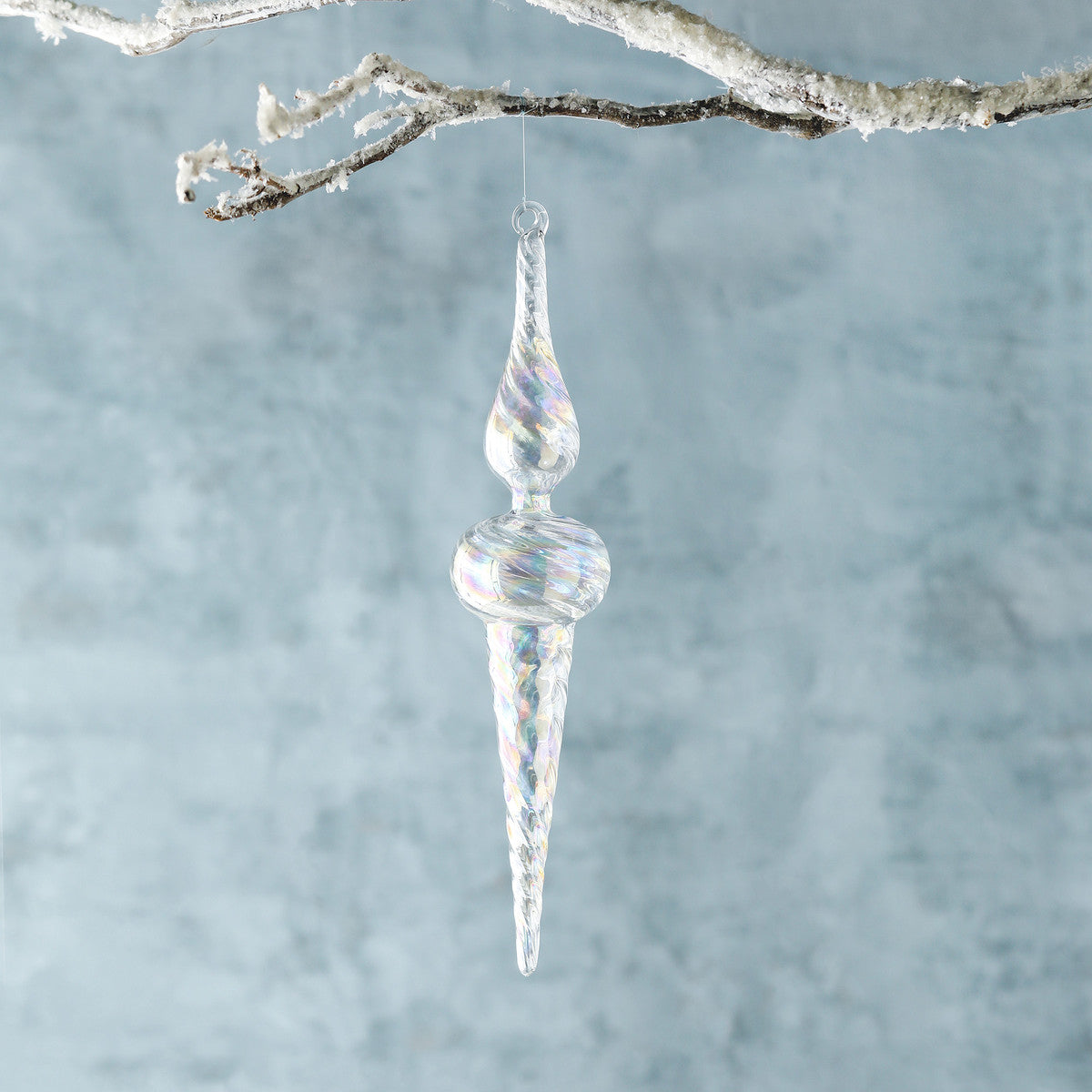 Large Icy Crystal Swirl Glass Ornament