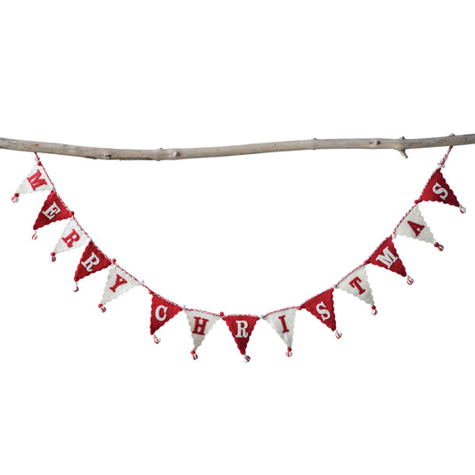 Merry Christmas Wool Felt Pennant Banner