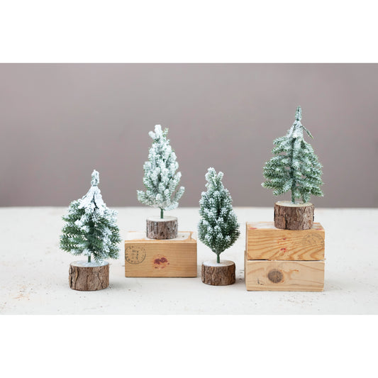 Pine Tree with Wood Base