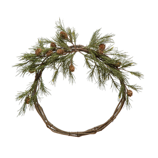 Jack Pine Wreath with Pinecones & Glitter