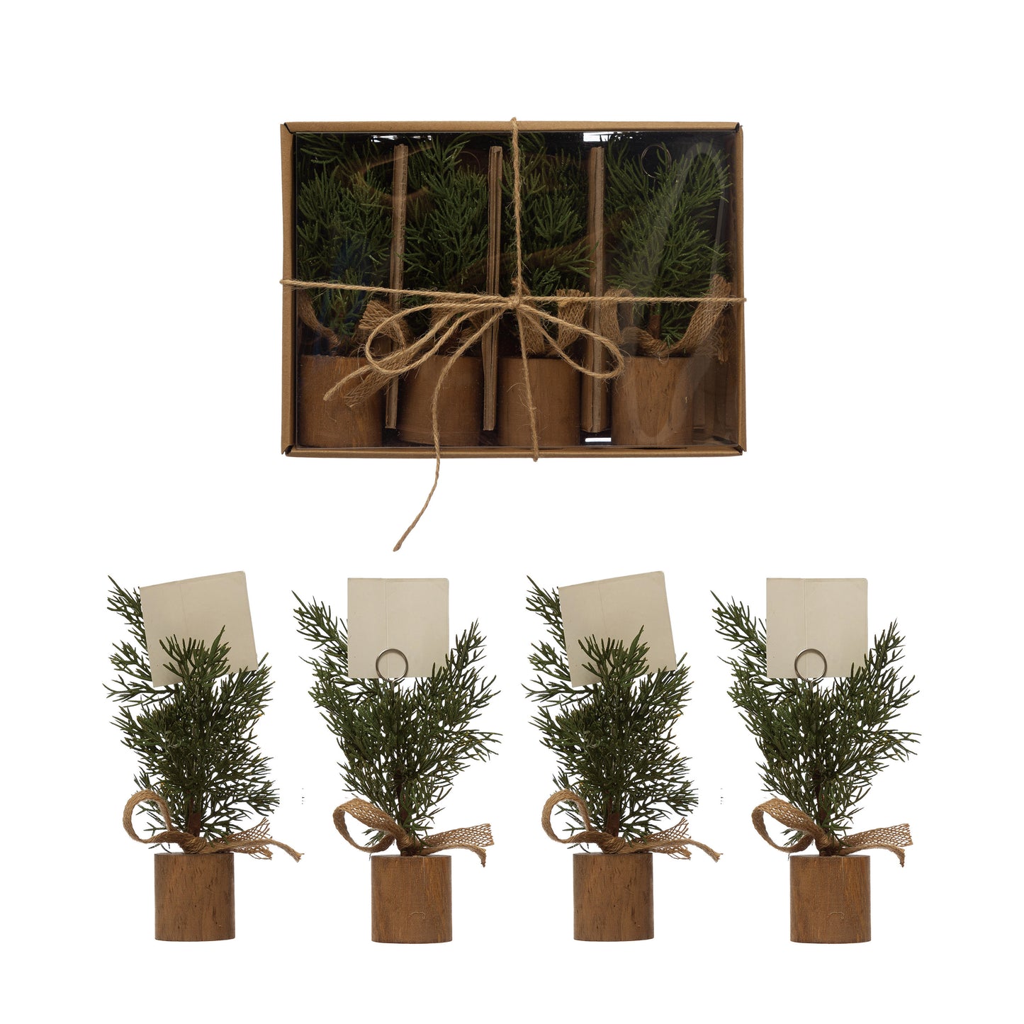 Faux Pine Tree Place Card Holder