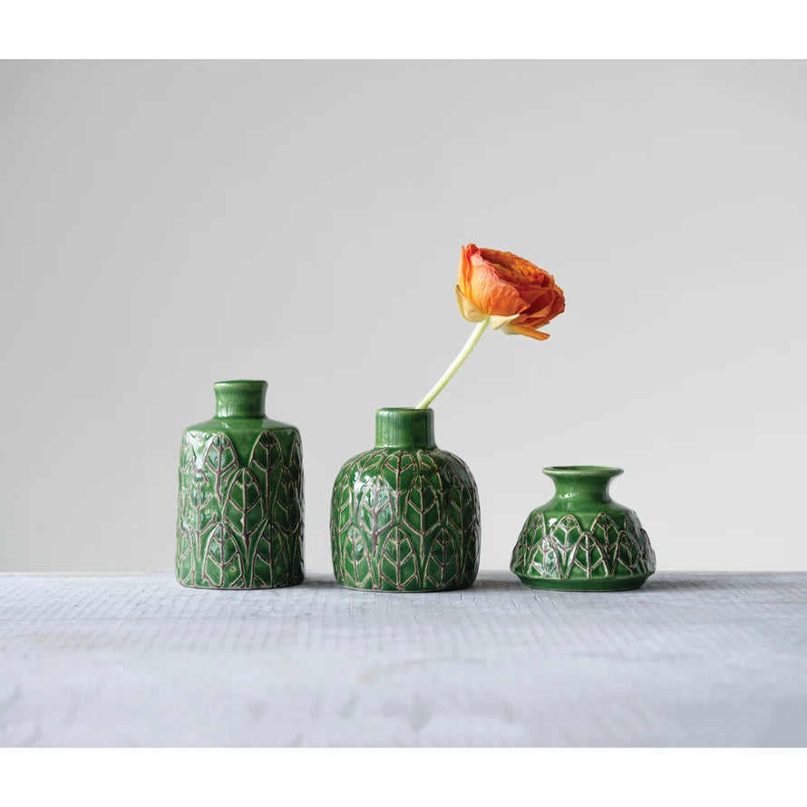 Embossed Stoneware Vases