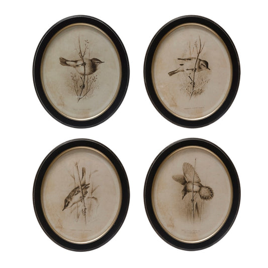 Oval Wood Framed Botanicals