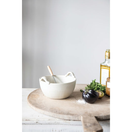 Stoneware Bowl & Whisk Set