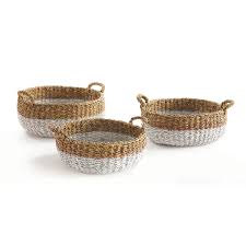 Seagrass Shallow Handled Baskets