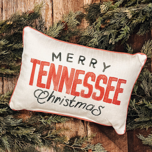 Merry Tennessee Christmas Pillow