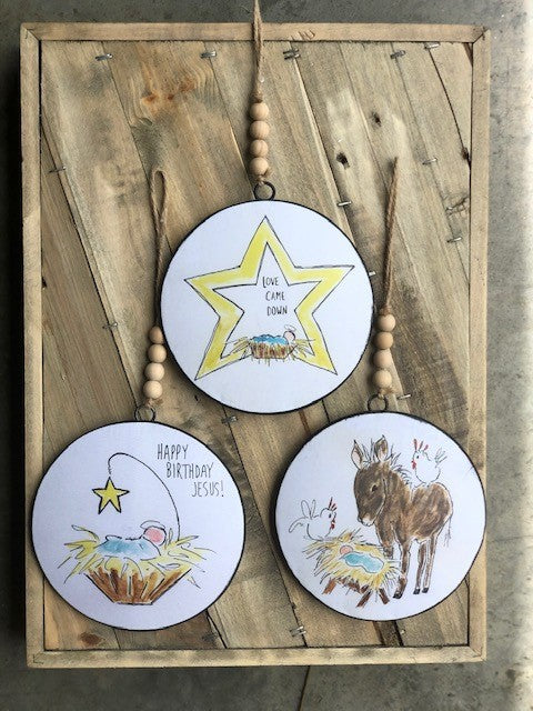 Manger Disc Ornaments