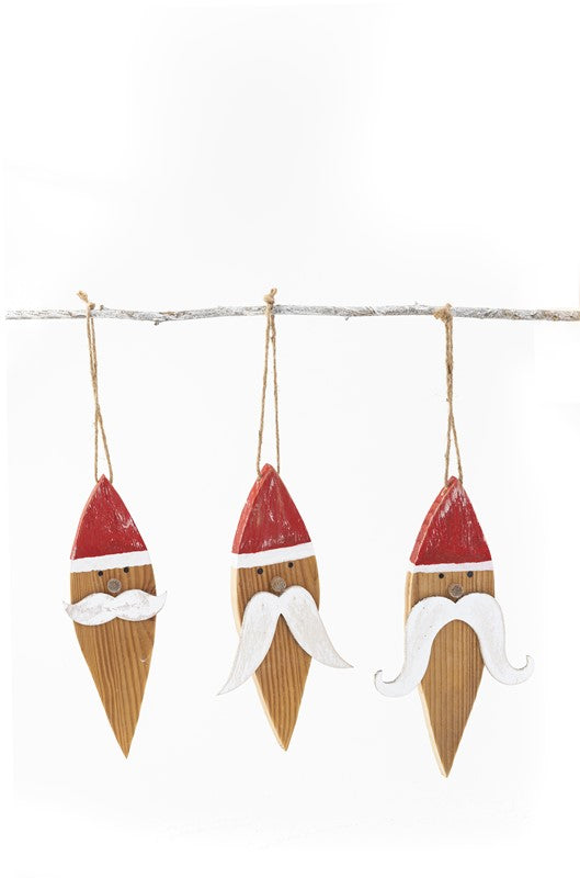 Wood Santa Ornaments