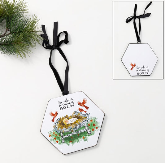 Hexagon Manger Ornament