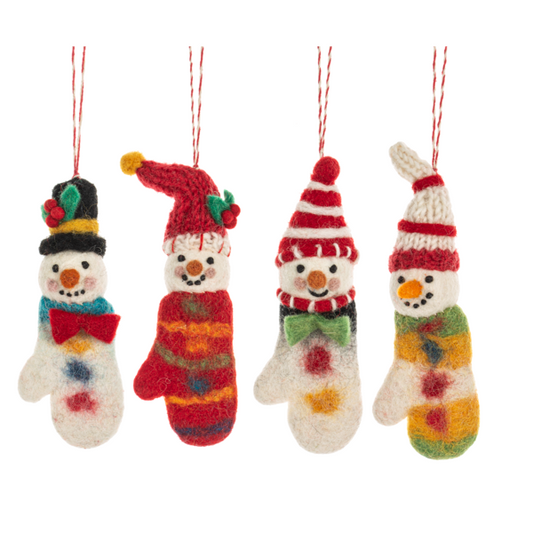 Snowman Mitten Ornaments