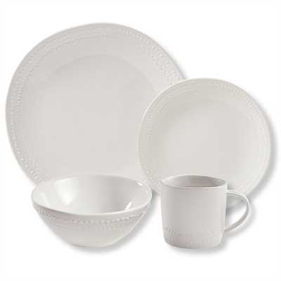 White hotsell beaded dinnerware