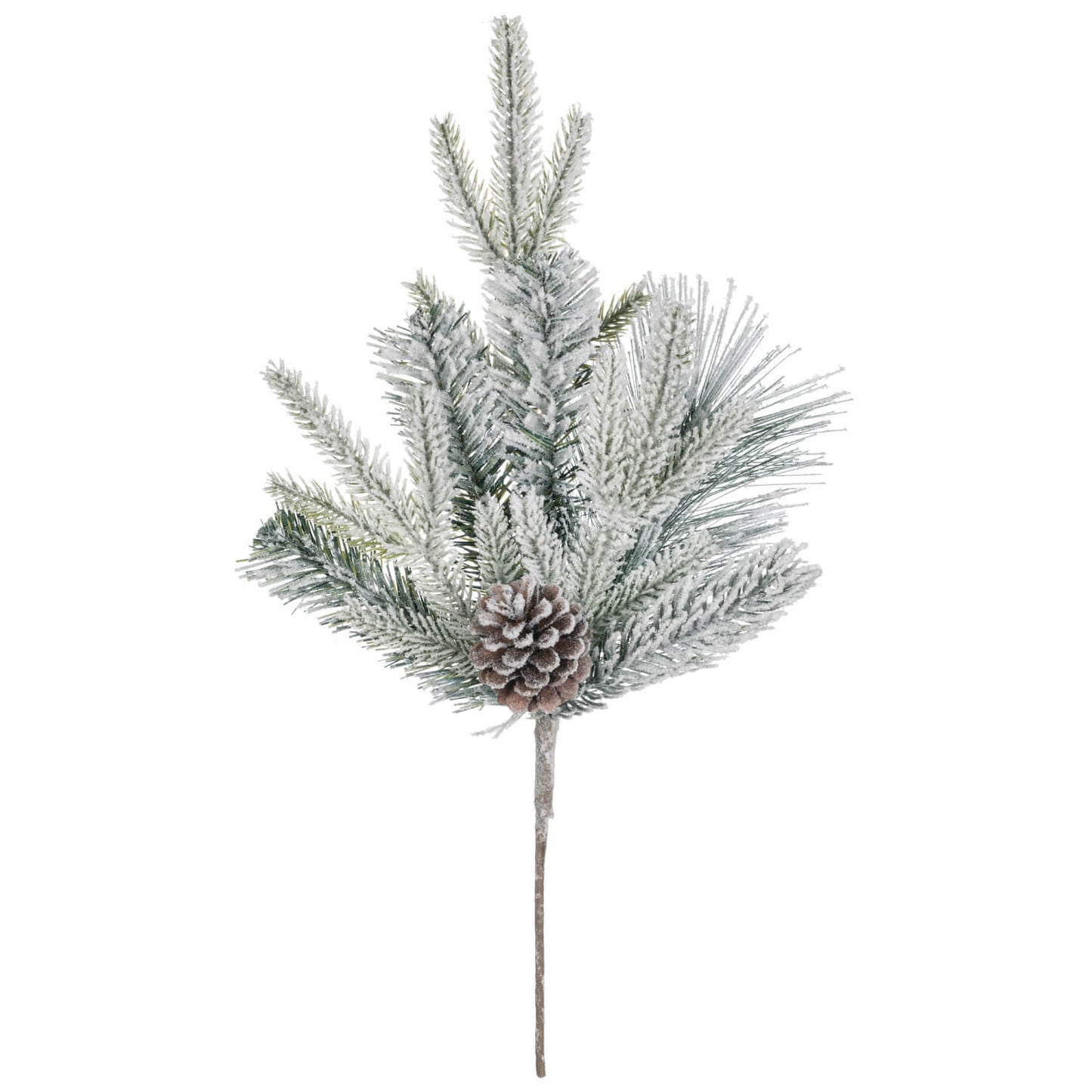 Flocked Pine with Cone Pick