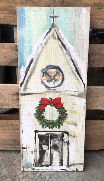 Snowy Church Wall Hanging