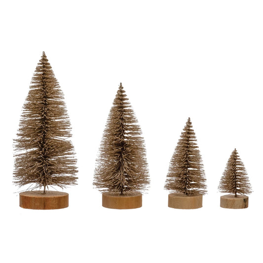 Bottle Brush Trees with Wood Bases