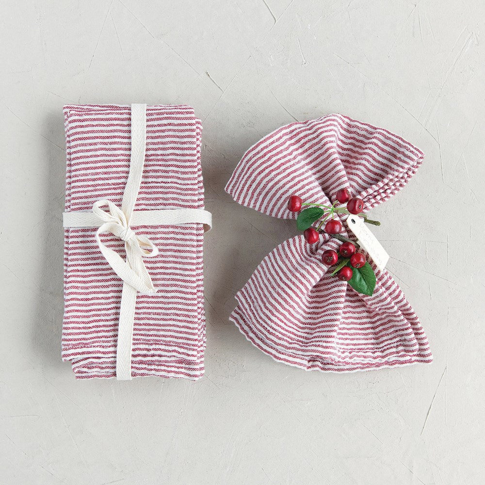 Red Stripe Napkin Set