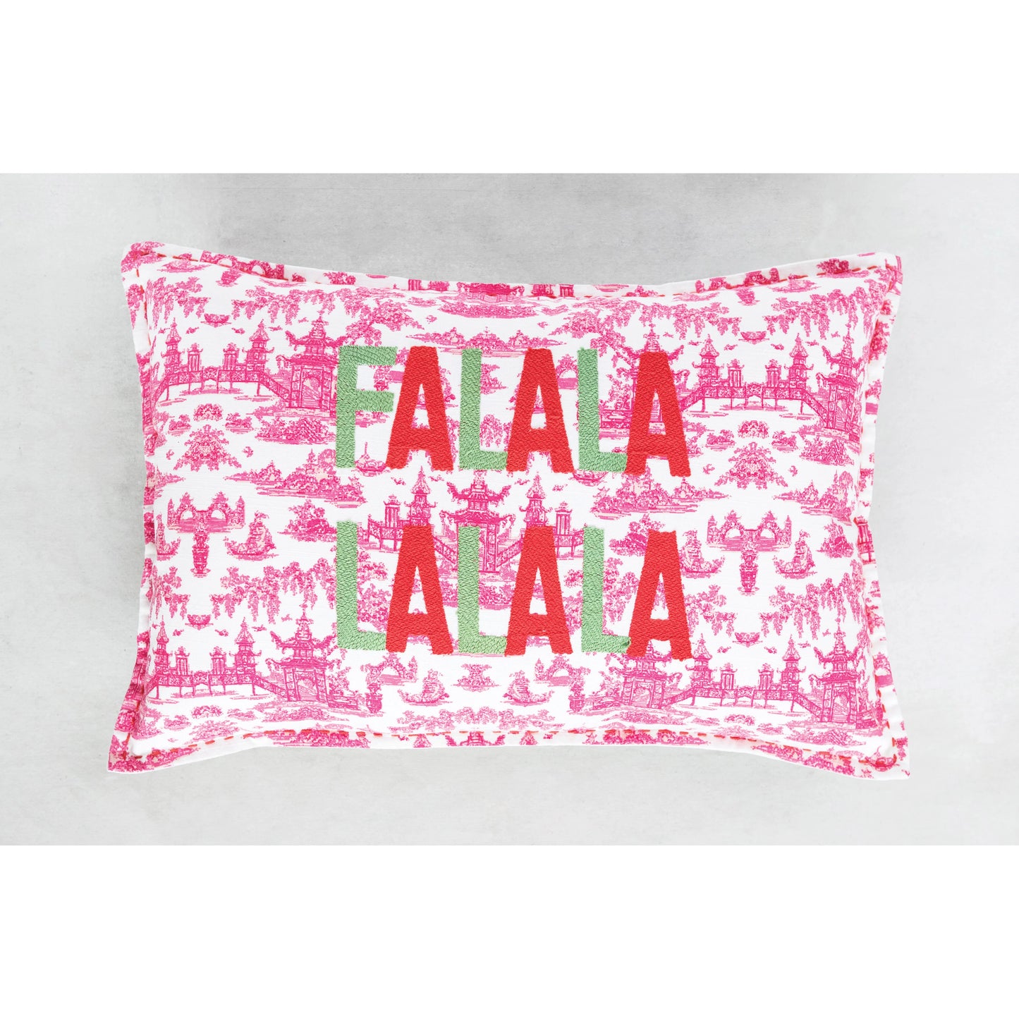 Cotton Lumbar Pillow, "FALALALALALA"