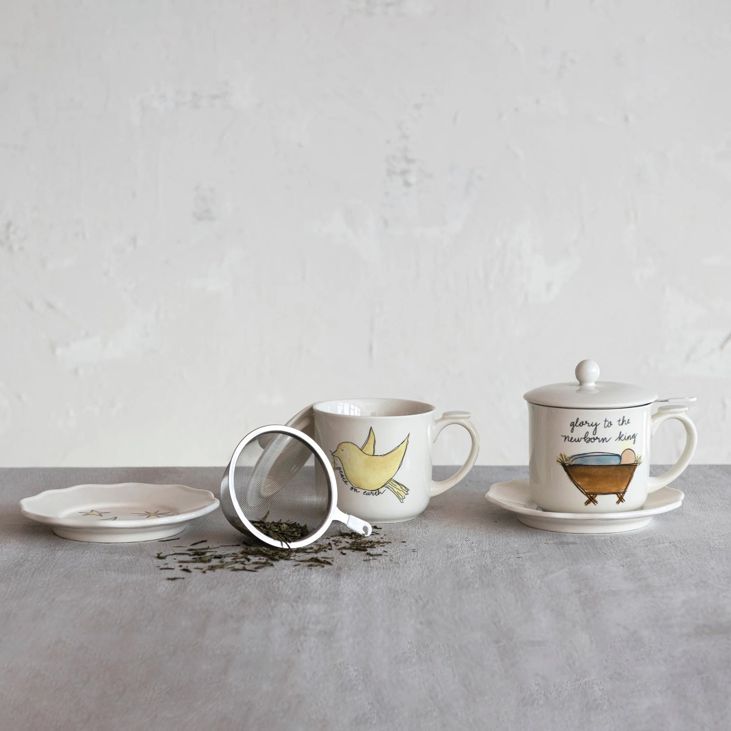 Stoneware Tea Cup & Saucer