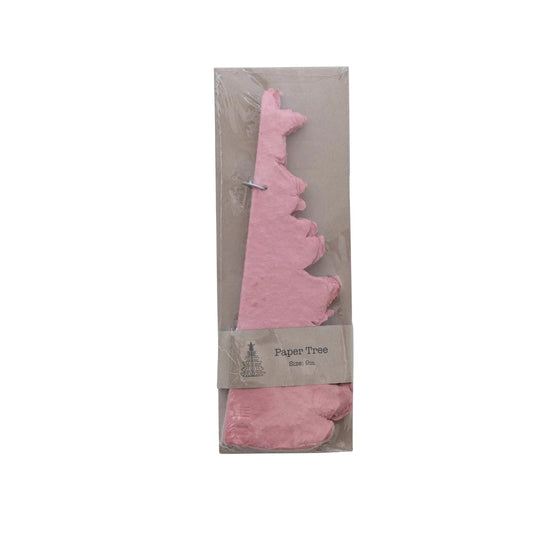 Pink Handmade Recycled Paper Folding Tree