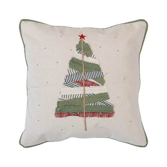 Appliqued Tree Cotton Pillow