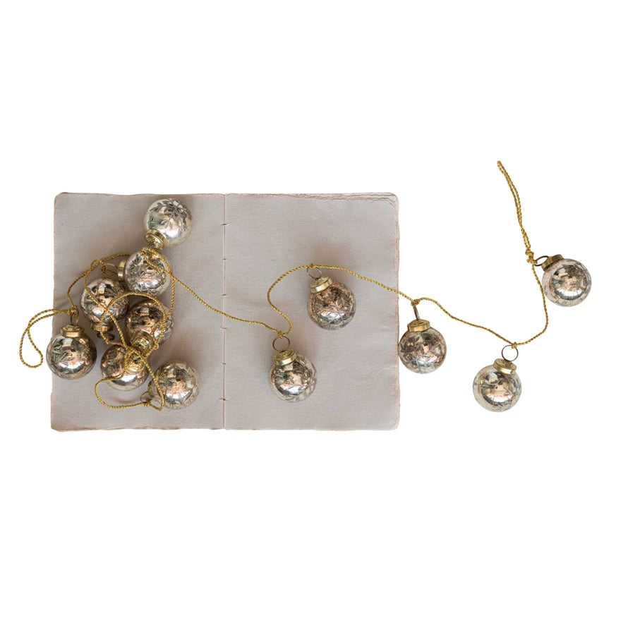 Mercury Glass Ball Ornament Garland