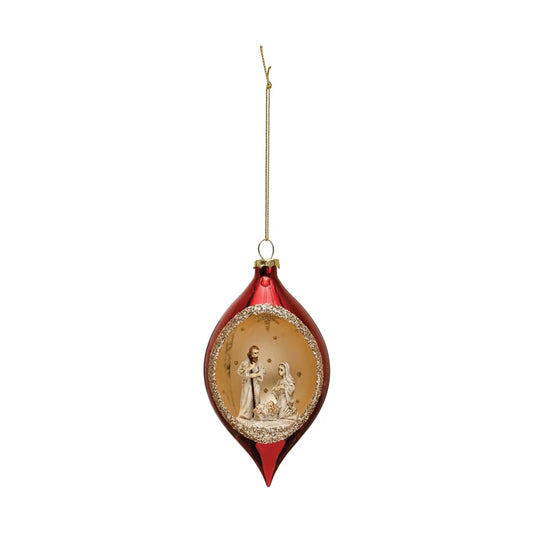 Hand-Painted Holy Family Glass Ornament