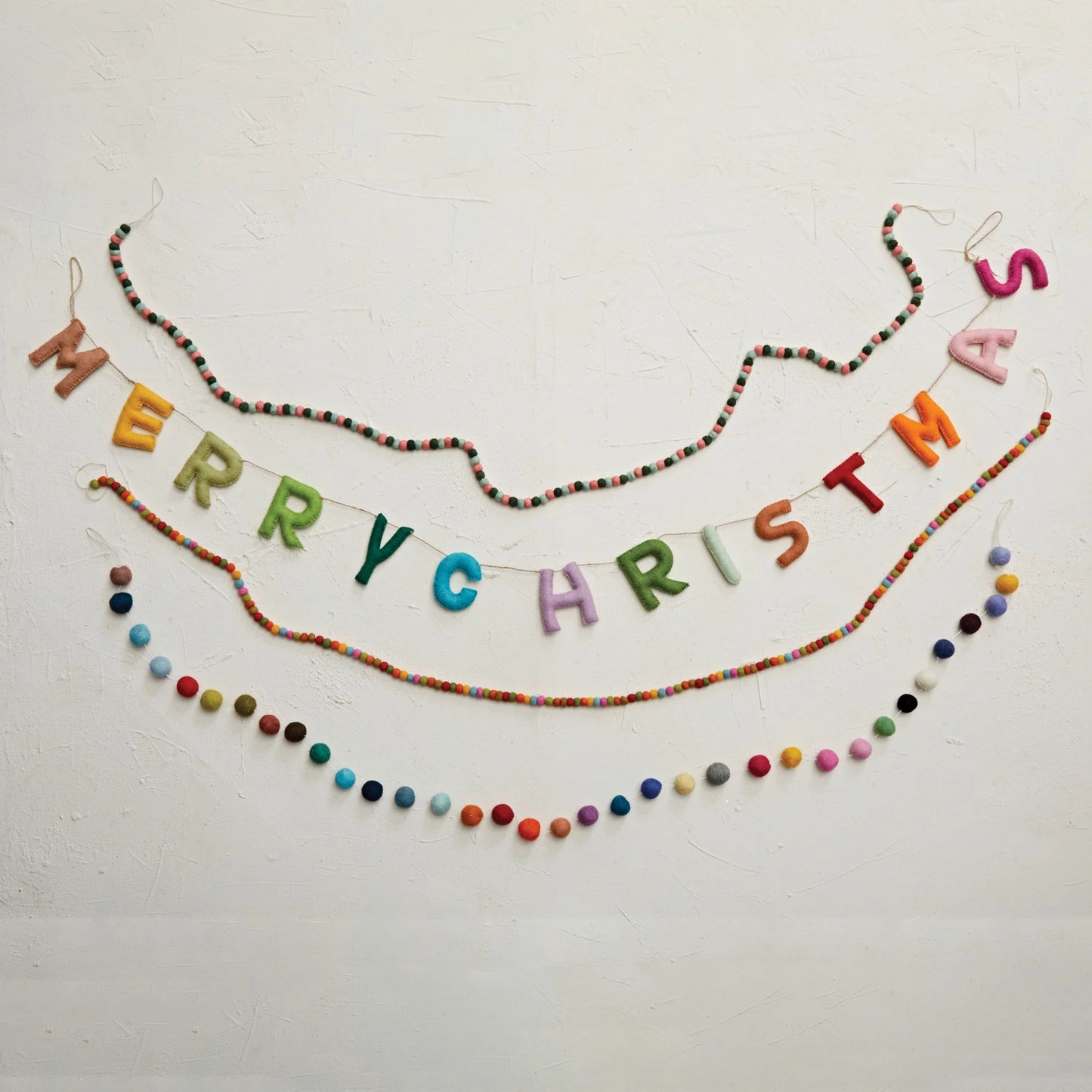 Handmade Wool Felt Garland "Merry Christmas"