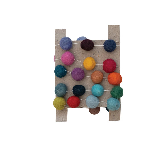 Handmade Wool Felt Ball Garland